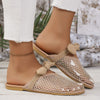 Mesh Hollowed Toe Flat Bow Sandals