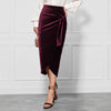 Solid Velvet Twisted Skirt
