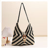 Grandmother Grid Straw Bag