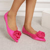 Satin Rose Flat Heel Shoes