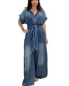 Denim Baggy Belted Jumpsuit