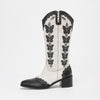 Western Denim Multi Butterfly Chunky Heel Boots