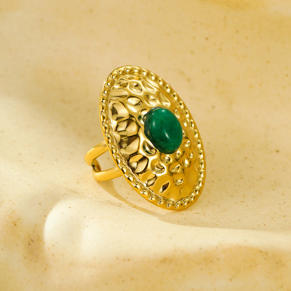 Exquisite Oval Natural Stone Ring