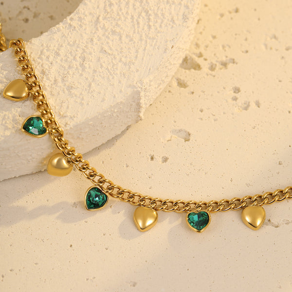 Classic Loving Heart Geometric Abstract Rhinestone Tassel Jewelry