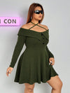 Trendy Winter Off Shoulder Short Dress