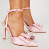 Bowknot Satin High Heel Sandals