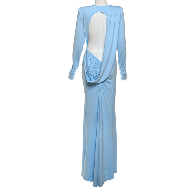 Slim Fit Backless Maxi Dress