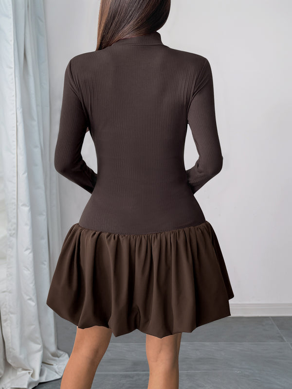 Slim Fit Basic Turtleneck Dress