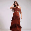 Strapless Bandage Tassel Maxi Dress