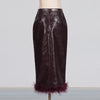 Elegant Hundred Stitch Mid Length Solid Color Hip Skirt