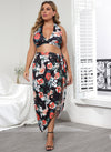 Floral Bikini & Asymmetric Skirt