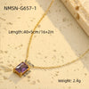 Light Luxury Square Zircon Embellished Titanium Steel Clavicle Chain