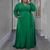 Cross Collar Waist-Slimming Maxi Dress