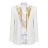Star Metal Beaded One Button Blazer