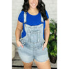 High Waist Overall Denim Shorts