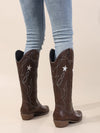 Western Chunky Heel Leather Boots