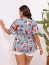 Deep V Plunge Casual Floral Top