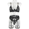 Vintage Gemstone Embroidered Bra Sexy Push up Underwear Women