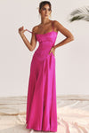 Fucshia Backless Maxi Dress