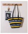 Vintage Stripe Portable Straw Bag