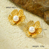 Floral Pearl Stud Earrings