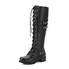 Rivets Lace Up Tall Knight Boots