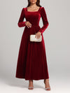 Cocoa Yacht Club Red Evening Velvet Maxi Dress