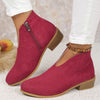 Side Zipper Suede Ankle Boots