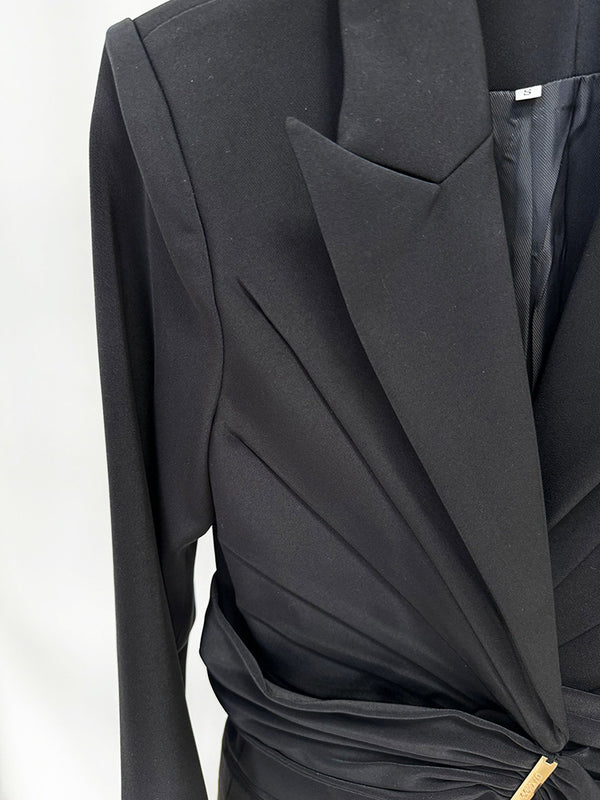Purple Asymmetric Belt Blazer & Pants