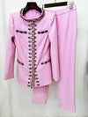 Cocoa Yacht Club Beads Diamond Jacket & Pants Two Piece Set