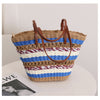 Vintage Stripe Portable Straw Bag