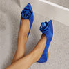 Satin Rose Flat Heel Shoes