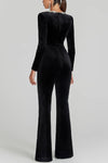 Diamond Velvet Flared Jumpsuit