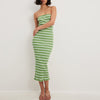 Striped Strapless Maxi Dress