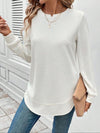 Cocoa Yacht Club Asymmetric Hem Long Sleeve Shirt