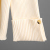 Side Slit Tortoise Button Sweater & Skirt