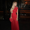 Red Mesh Maxi Dress