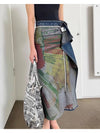 Old Cowboy Zipper Long Skirt