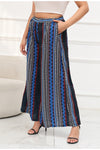 Wide Leg Bohemian Striped Blue Pants