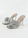 Crystal Flower High Heel Sandals