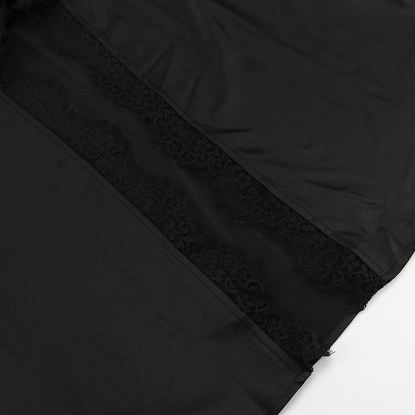 Lace Stitch Black Dress