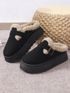 Plush Buckle Cotton Slippers