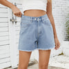 Washed Denim Shorts