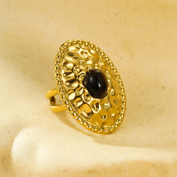 Exquisite Oval Natural Stone Ring