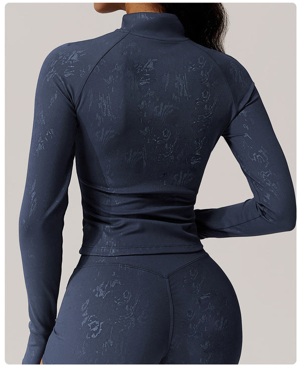 Silver Quick Drying Top Nude Feel Yoga jacket