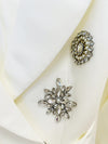 Starry Snowflakes Beaded Diamond Belted Blazer