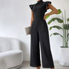 Ruffle Wide Leg Sleeveless Jumpsuit