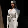 White Satin Solid Color Short Coat