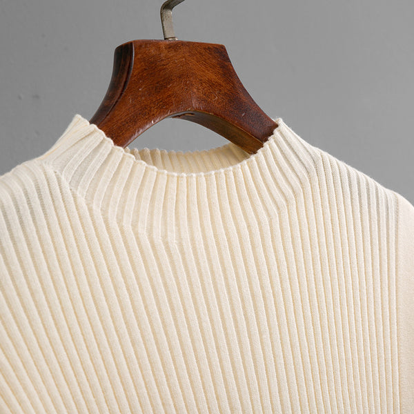 Side Slit Tortoise Button Sweater & Skirt