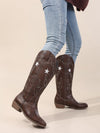 Western Chunky Heel Leather Boots